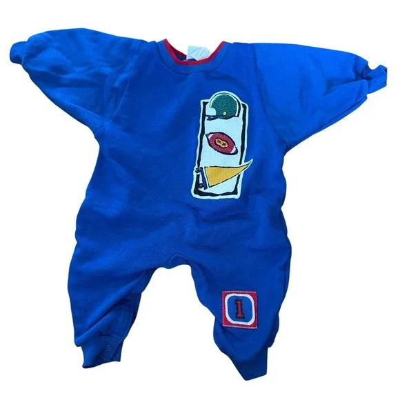 Vintage 90s Carters football‎ print one piece outfit