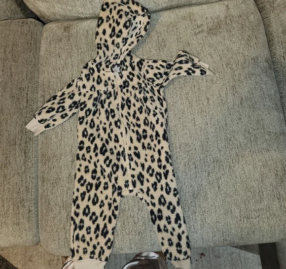 Carter's Black and Cream Animal Print Footie