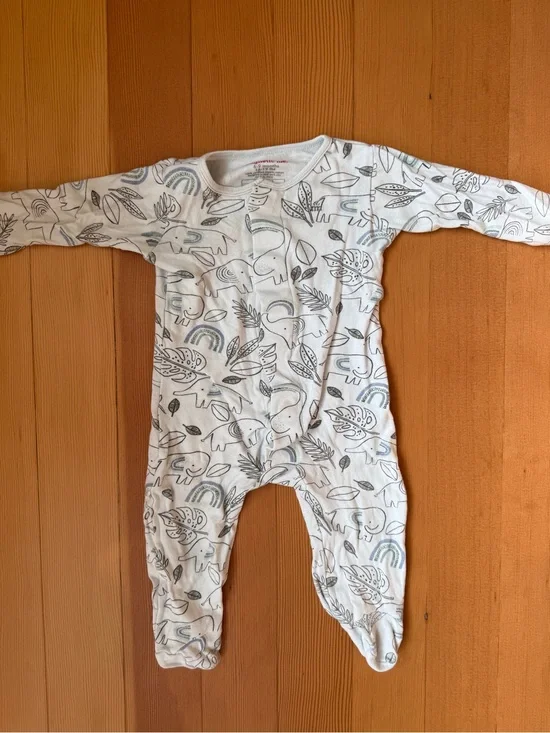 Magnetic Me White and Gray Animal & Rainbow Print One-Piece