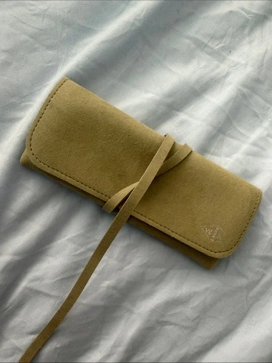 Suede Wrap Jewelry Roll - cleaning storage kit van cleef