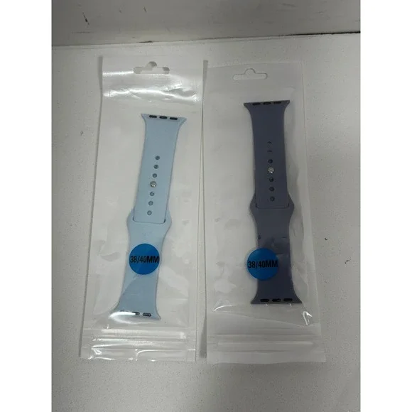 2 Pack ‎ Sport Bands 38mm 40mm Silicone Straps Blue Purple Set for Apple Watch