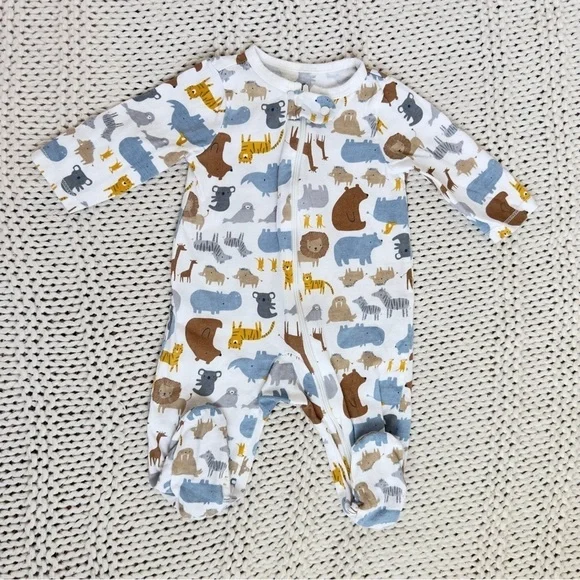 Carters Cozy Animal Jungle Baby Footies with Soft Fabric 3 Months