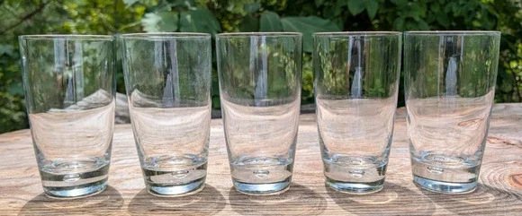 Bormioli Rocco Luna Cooler Bubble Glasses Clear 16 oz Tumbler Italy Set of 5