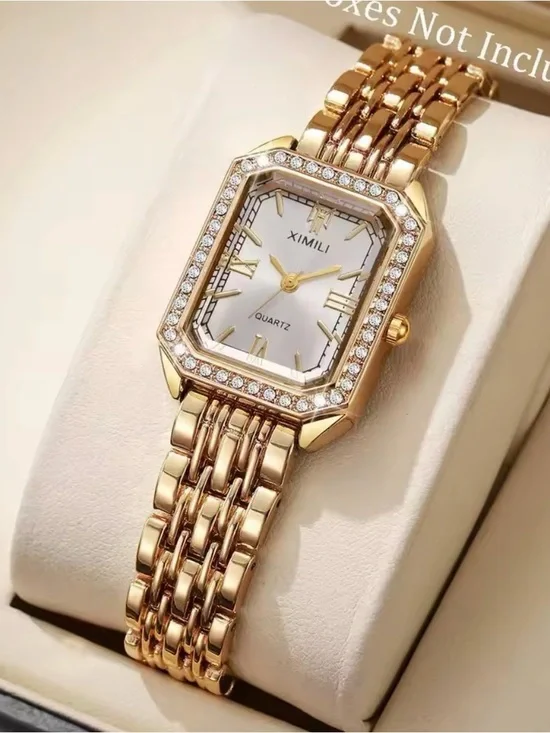 Women's Gold tone Crystal-Accent Quartz Bracelet Watch