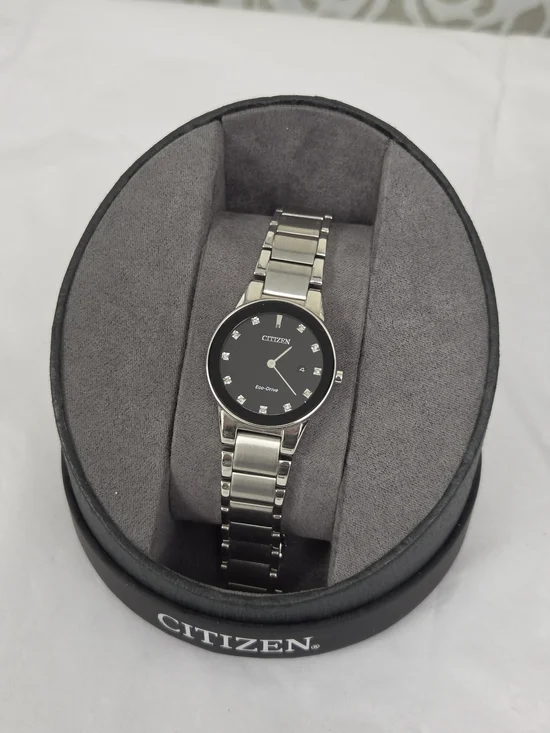 Citizen Eco-Drive Women's Stainless Steel Black Dial Watch