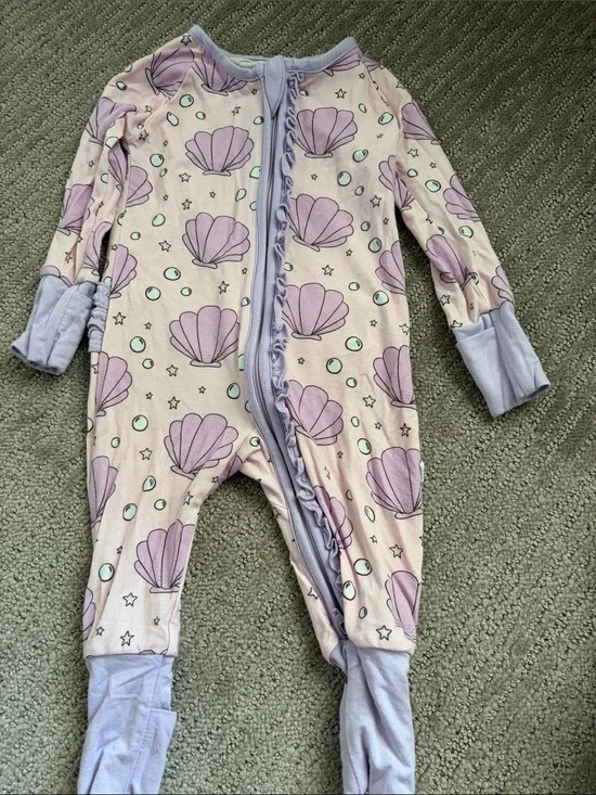Poppy kids co bamboo sea shell pajamas 0/3M