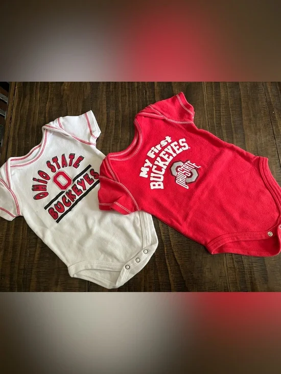 My First Buckeyes Ohio State Baby Bodysuit Set - Red & White