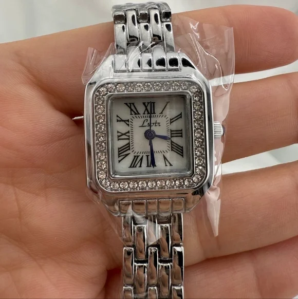 Panthere Classic Silver Watch with Crystal Accents