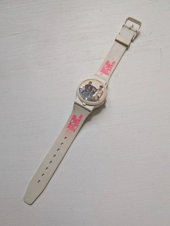 Vintage New Kids On The Block NKOTB White Digotal Wristwatch Not Working