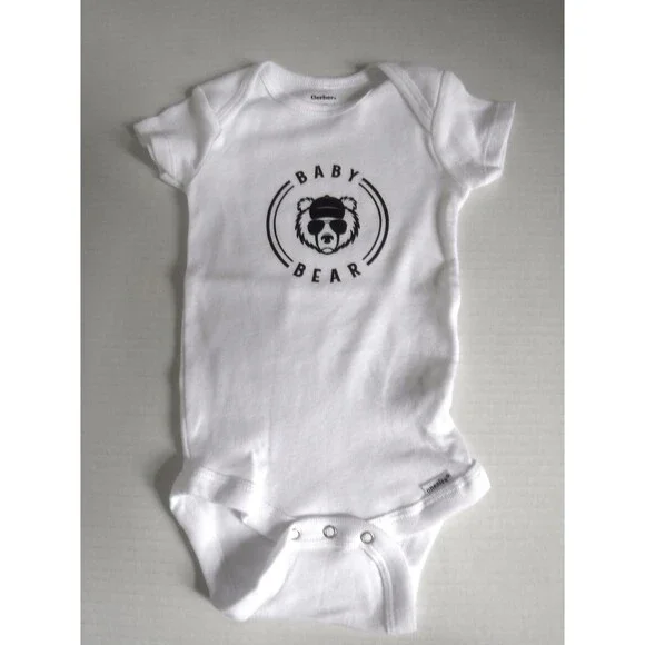 White Unisex Bear Onesie 3-6 Months