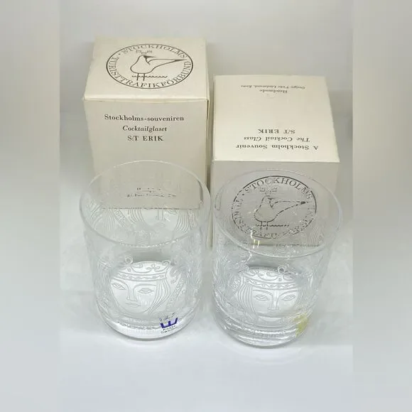 Kosta‎ Boda Cocktail Glasses S:T ERIK design Vicke Lindstrand set of 2 glasses