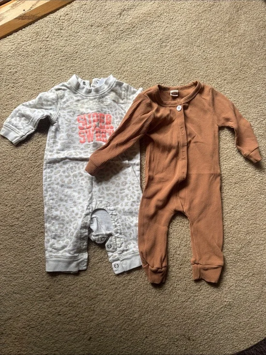 Baby Romper Lot 3M | Carter’s & Neutral Ribbed Romper