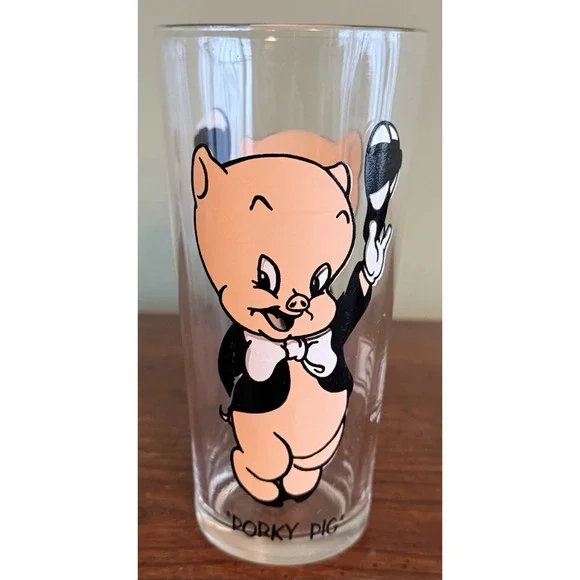 VTG Porky‎ Pig Looney Toons Pepsi Glass Tumbler 1973 - Warner Brothers Inc