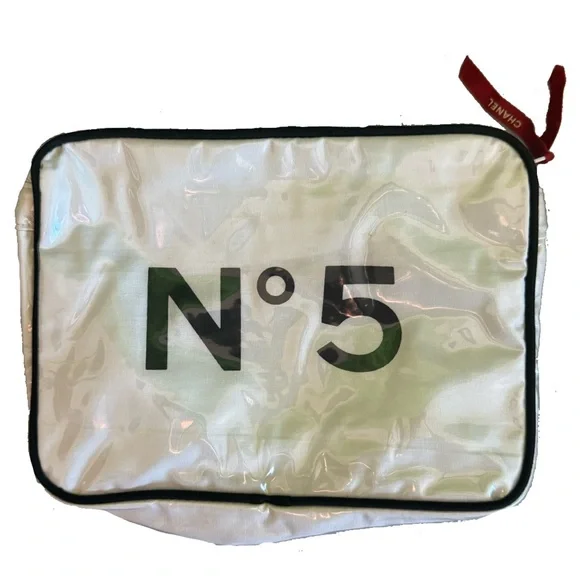 Chanel Vintage 1988 No5 Zip Pouch Makeup Bag Rare Hard to Find