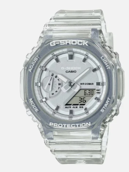 Casio G-Shock S-Series SKELETON WHITE Ana-Digi Womens Watch GMAS2100SK-7A EUC