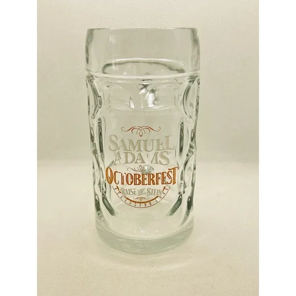 Samuel Sam Adams Oktoberfest Beer Mug Dimpled Stein - 0.5L Raise the Stein Glass