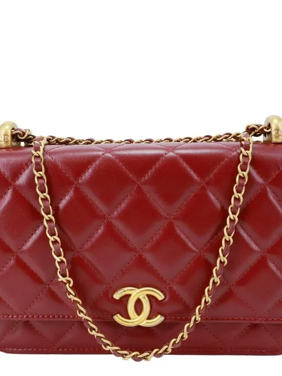 Chanel Perfect Fit Quilted Calfskin Leather Wallet On Chain Burgundy