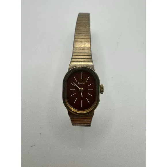 Vintage Bulova Ladies Wind Up Watch‎ 10k Gold RGP Bezel Missing Crystal