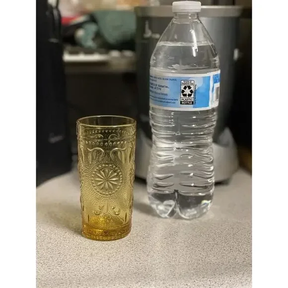 1 Vintage Brockway Glass American‎ Concord Amber Juice Glass Goblet 4oz