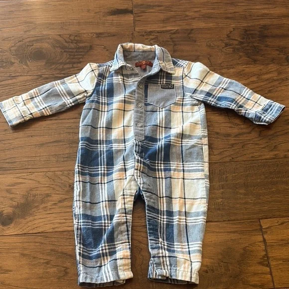 7 for all mankind Plaid Baby Onesie Polo Outfit
