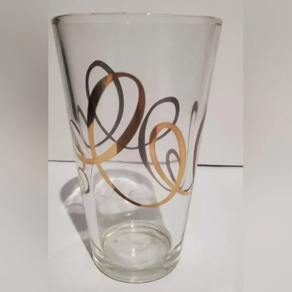 4 Gold Swerl 16oz Buffet Glasses