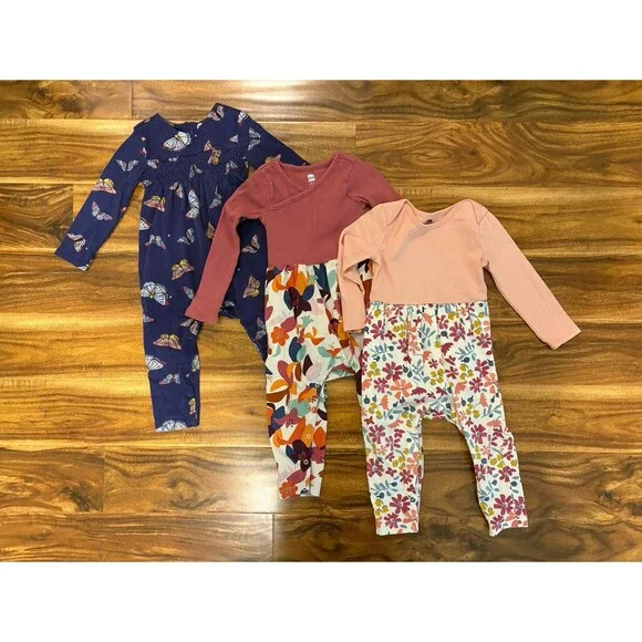 Tea Collection Long Sleeve Rompers, size 18-24 months