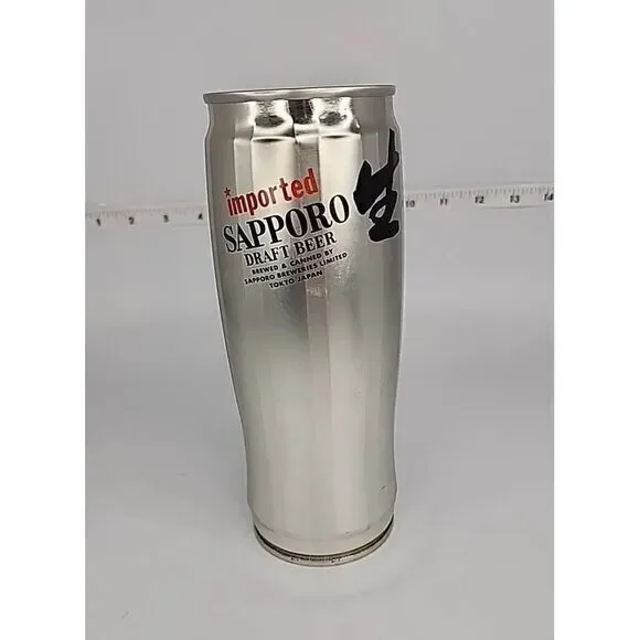 VINTAGE IMPORTED SAPPORO DRAFT BEER EMPTY TIN CAN‎ TOKYO JAPAN 22 OZ.