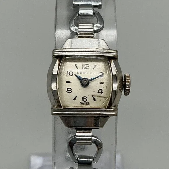 Vintage Benrus Womens Watch 16mm Cream Dial 10k RGP Manual Wind
