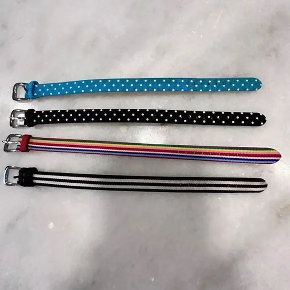 Polka Dot Striped Belt Style Bundle Of 4 Multicolor Watch Bands NWOT