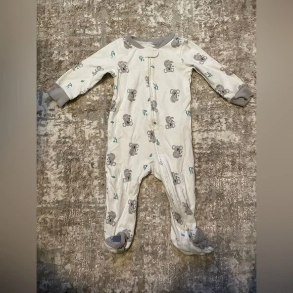 Carter's White and Gray Koala Footie size 6/9M