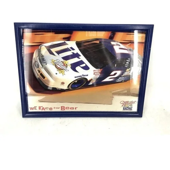 Miller Lite We Race For Beer Nascar Ford Racing Bar Mirrored Decorative Wall Art