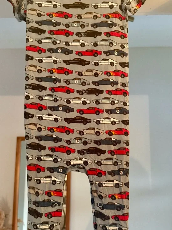 Posh Peanut Bamboo Car Romper Sz 12-18 Months