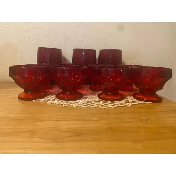 Viking Gregorian Ruby Red Glass Set