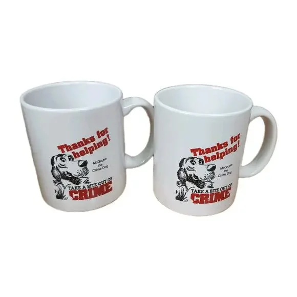McGruff The Crime Dog Coffee Mug“Take A Bite Out Of Crime” VTG Scruff McGruff X2