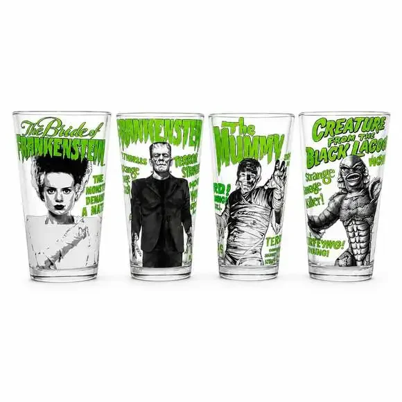 Universal Monsters 16oz Pint Glass Set of 4