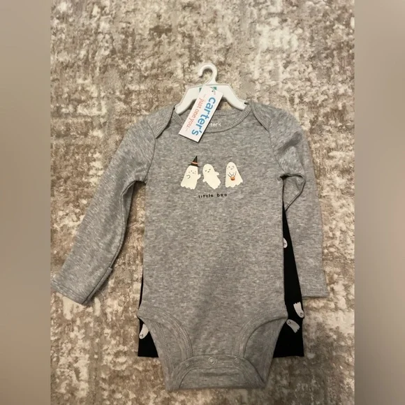 Carter's Gray Bodysuit with Ghost Print