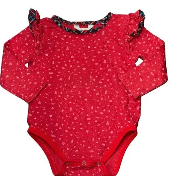 Matilda Jane Santa Baby 12–18 Months – Long Sleeve Red Holiday Onesie