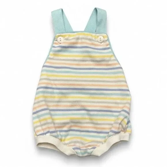 Vintage Outfit Sunsuit One-Piece Pastel Stripes Infant Baby 3-6 month