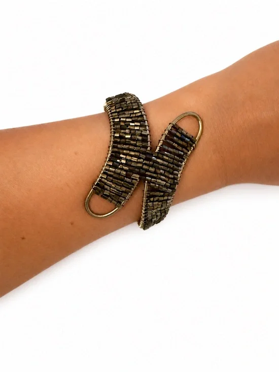 Handmade Sculptural Beaded Cuff Bracelet