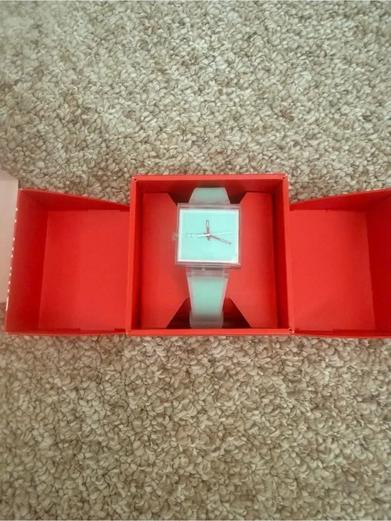 Swatch Mint Green Square Dial Watch