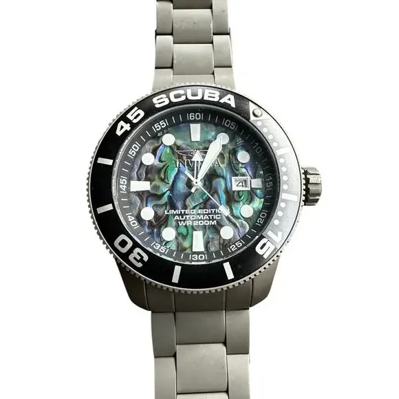 Invicta TI-22 Titanium Automatic Scuba 22082 Abalone Dial Watch Box Papers