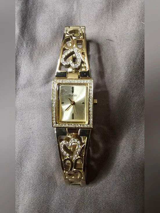 GUESS Gold Heart Accent Women's Bracelet Watch