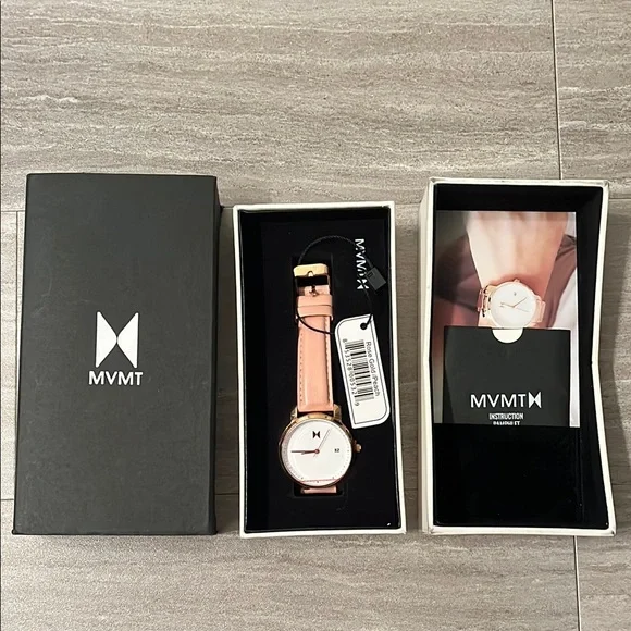 NEW MVMT Leather Band Minimalist Watch