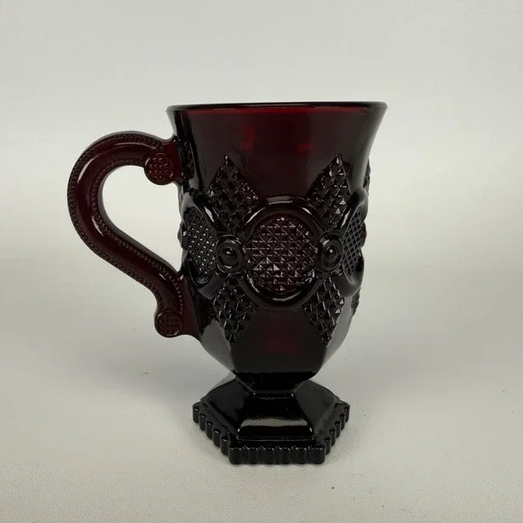 Vintage Avon 1876‎ Cape Cod Ruby Red Glass Pedestal Drinking Cup/Mug
