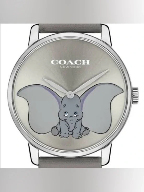 NEW!! Women’s Coach x Disney Gray Dumbo Character Watch with Silver Dial
