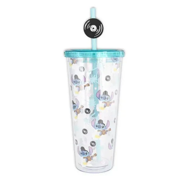 Lilo and Stitch RockStar 24 oz Plastic Cold Cup with Lid and Straw