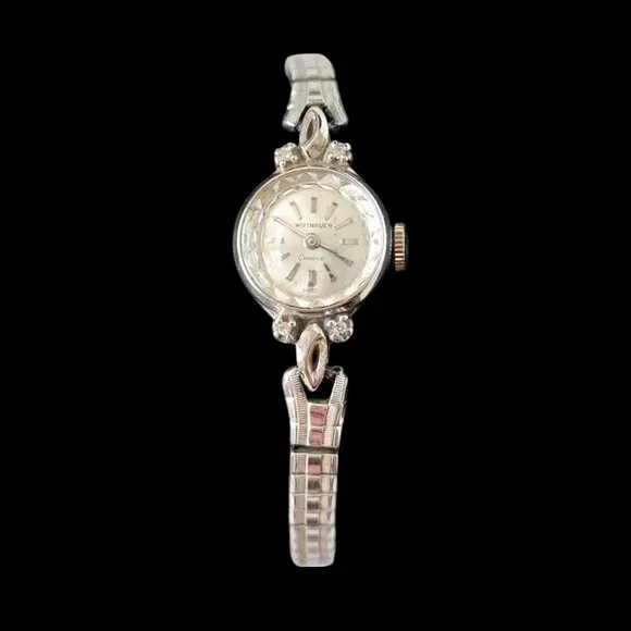 RARE Wittnauer Swiss 17 Jewels 10K Gold Filled Ladies Watch/4 Diamonds