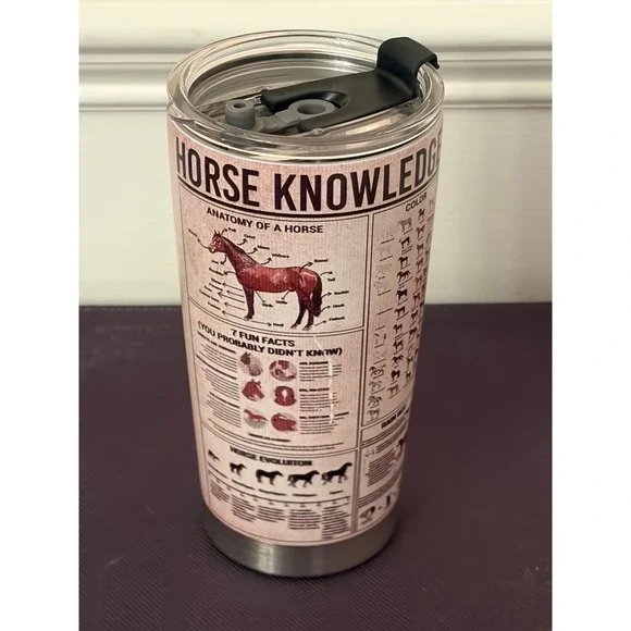 Horse Riding Knowledge Insulated Tumbler Stainless Steel Equestrian Travel Mug