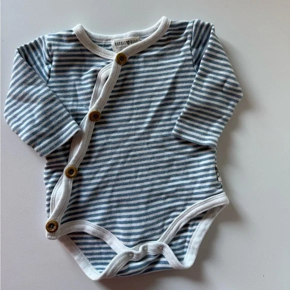 Striped Blue and White Kids One Piece