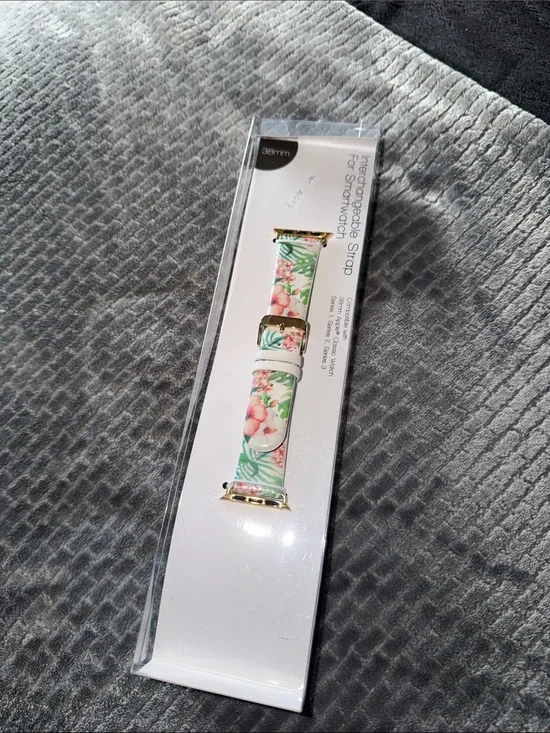 Floral Pink & Green Interchangeable Smartwatch Strap